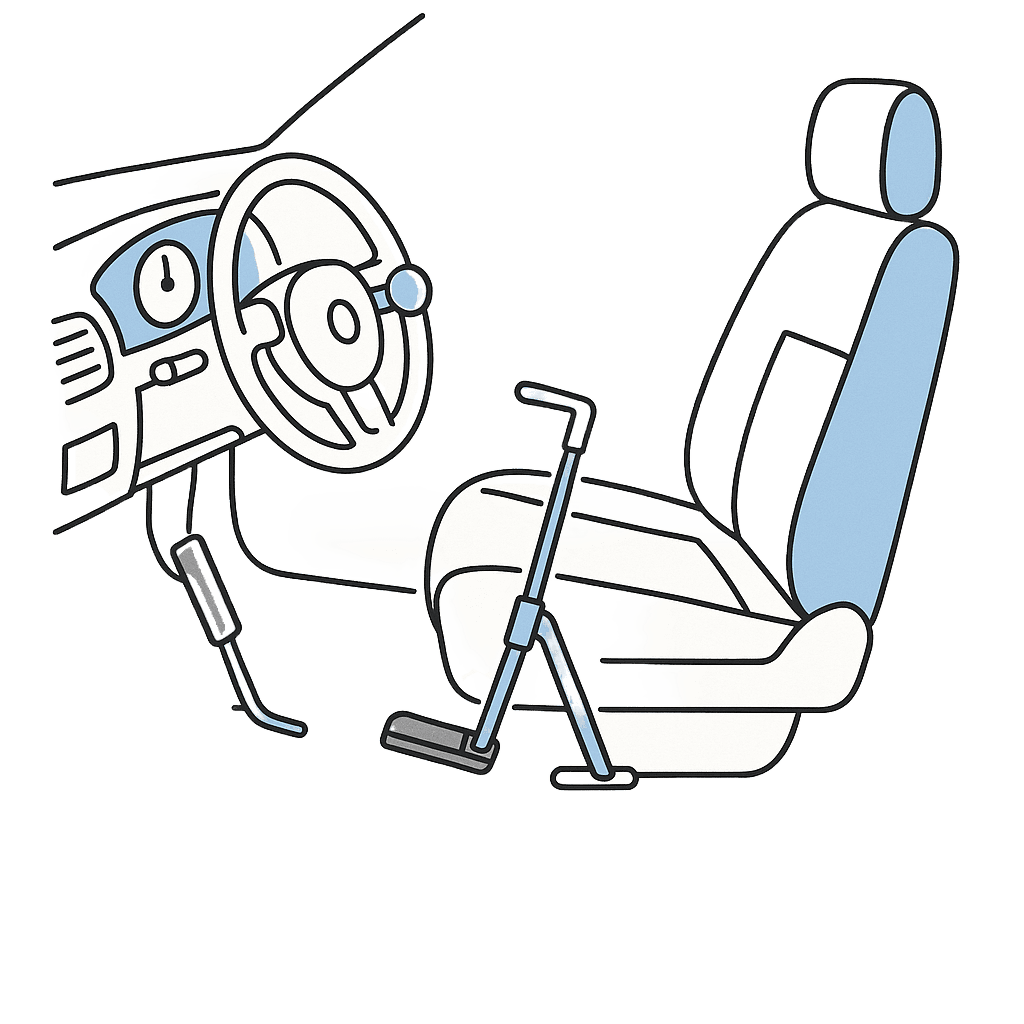 Amputations Cartoon vehicle representing OT Driving assessments for amputee's