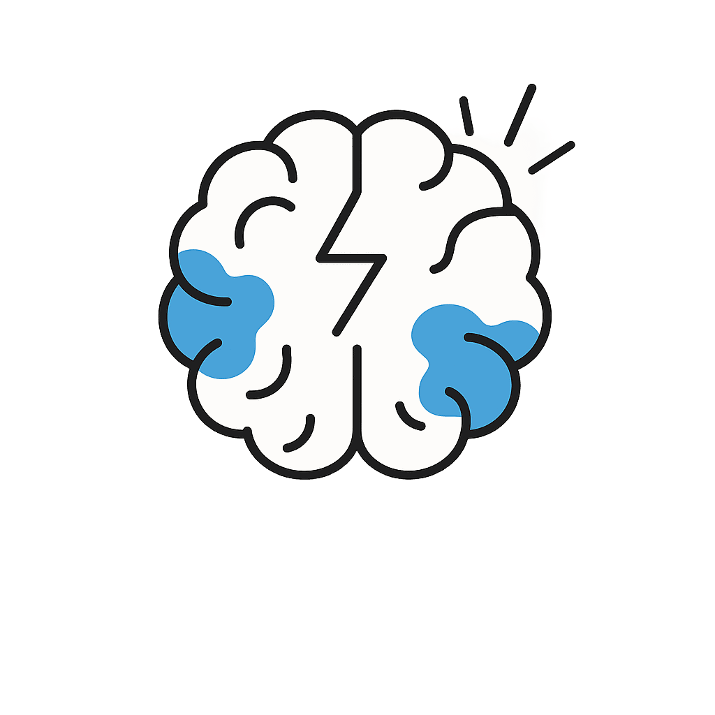 stroke Illustration of a brain with a highlighted area, symbolizing stroke and the need for OT Driving Assessment.